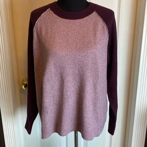 Sonoma Berry Pinkish Purple Colorblock Crewneck Sweater sz L NWT